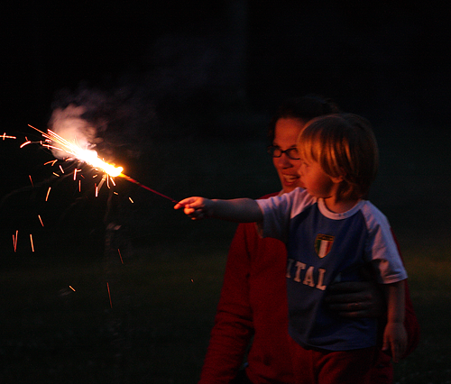 First sparkler for Alex First sparkler for Alex